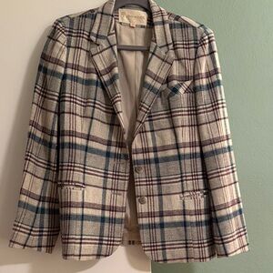 John Meyer Vintage  Multicolor Plaid Blazer